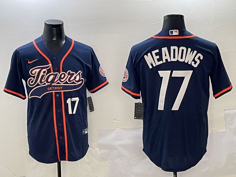 Men Detroit Tigers #17 Meadows Blue Jointly Name 2025 Nike MLB Jersey style 2->detroit tigers->MLB Jersey